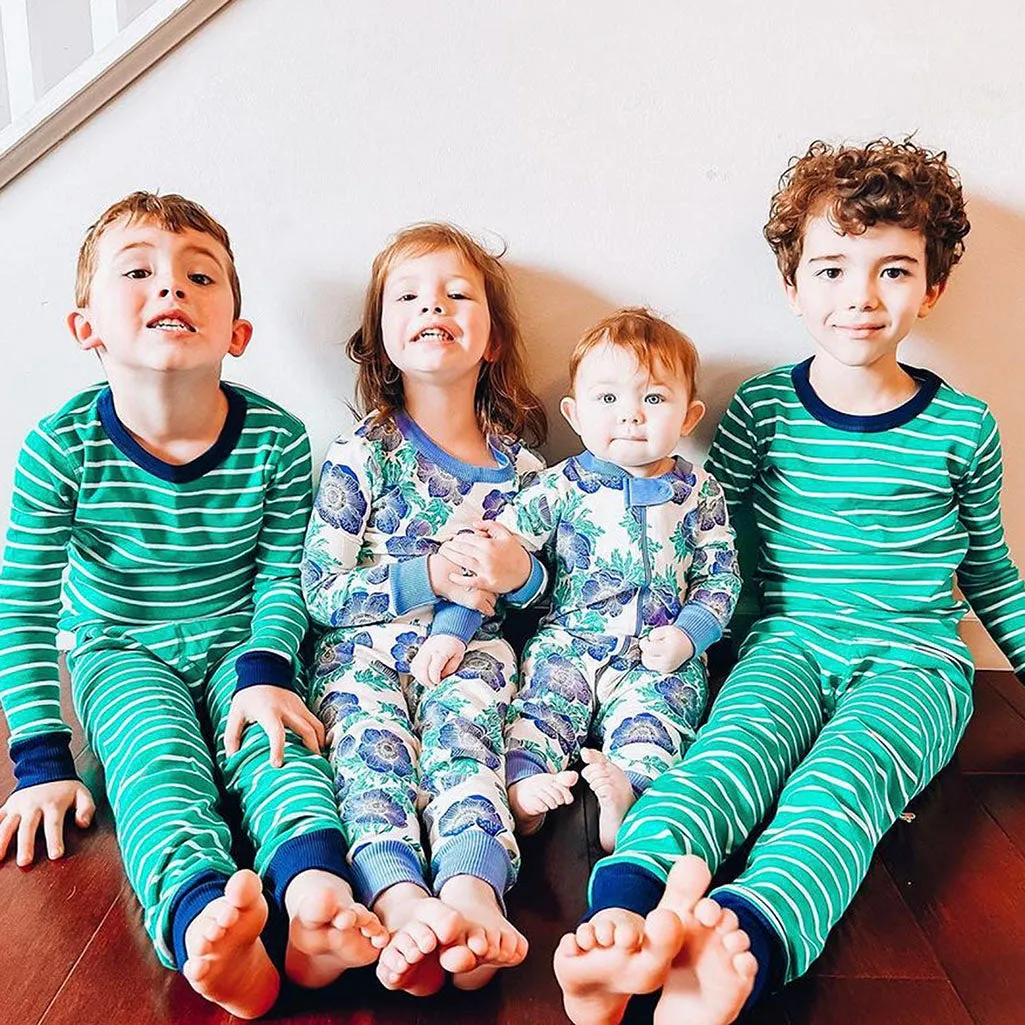 100% Organic Cotton Long Sleeve Pajamas for Kids: Stripes