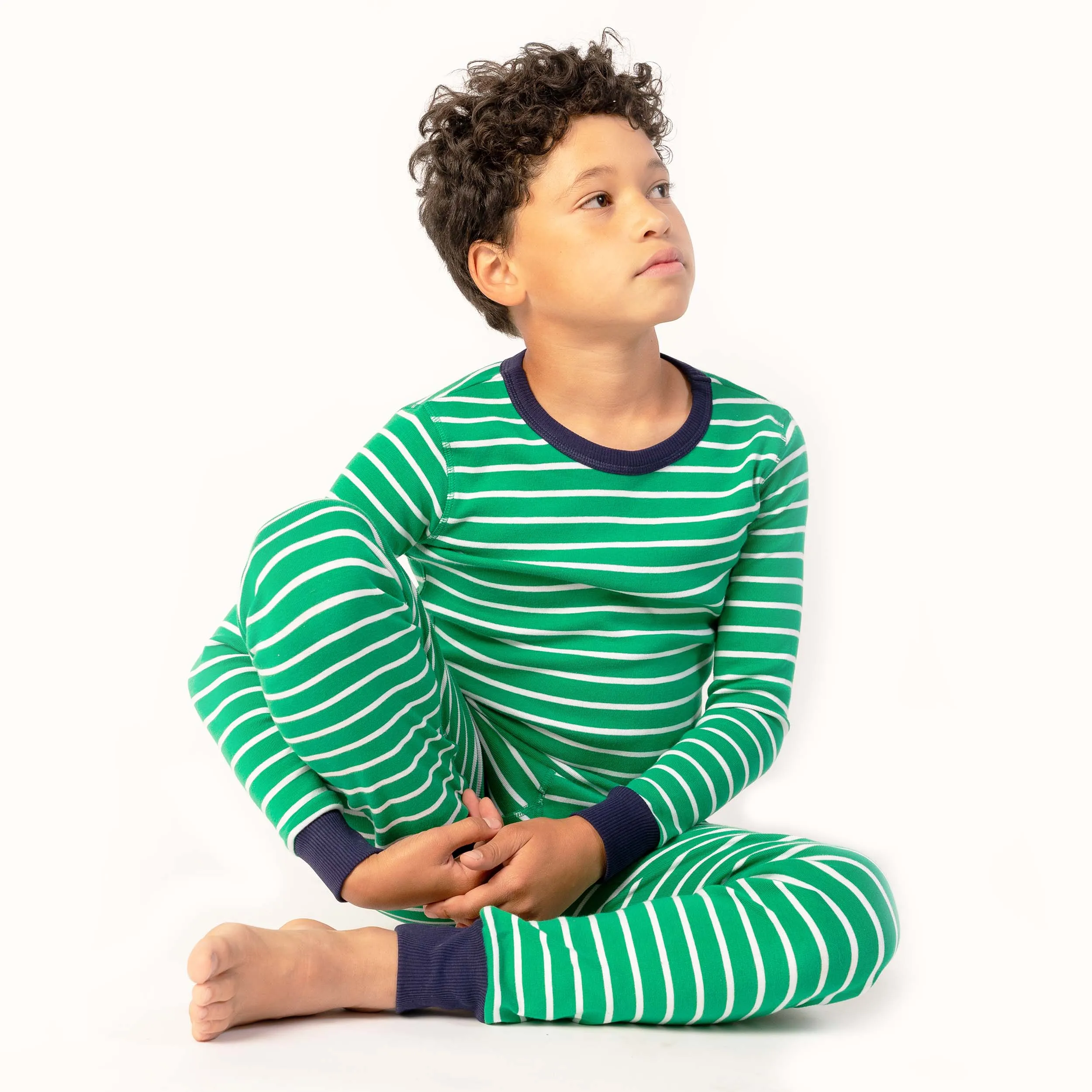 100% Organic Cotton Long Sleeve Pajamas for Kids: Stripes