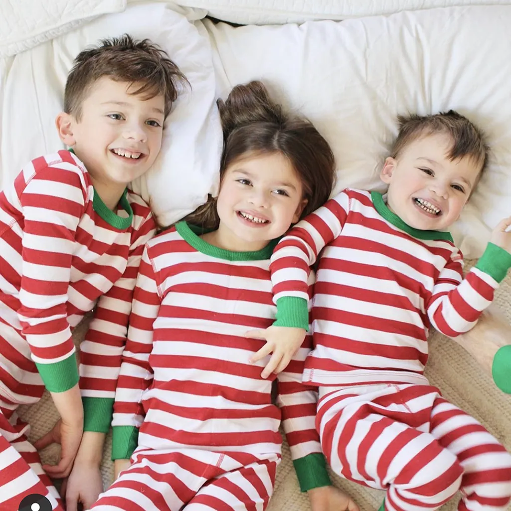 100% Organic Cotton Long Sleeve Pajamas for Kids: Stripes