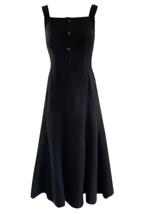 1960s Andre Courreges HyperBole Black Crepe Twirling Skirt Sleeveless Dress