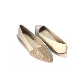 ALDO 'Musigliano' Beige Rhinestone Flats | Like New |