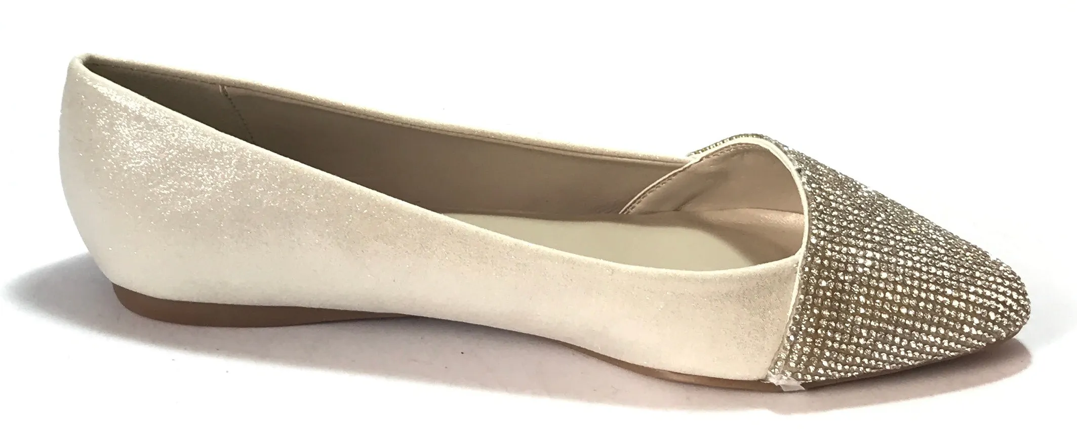 ALDO 'Musigliano' Beige Rhinestone Flats | Like New |