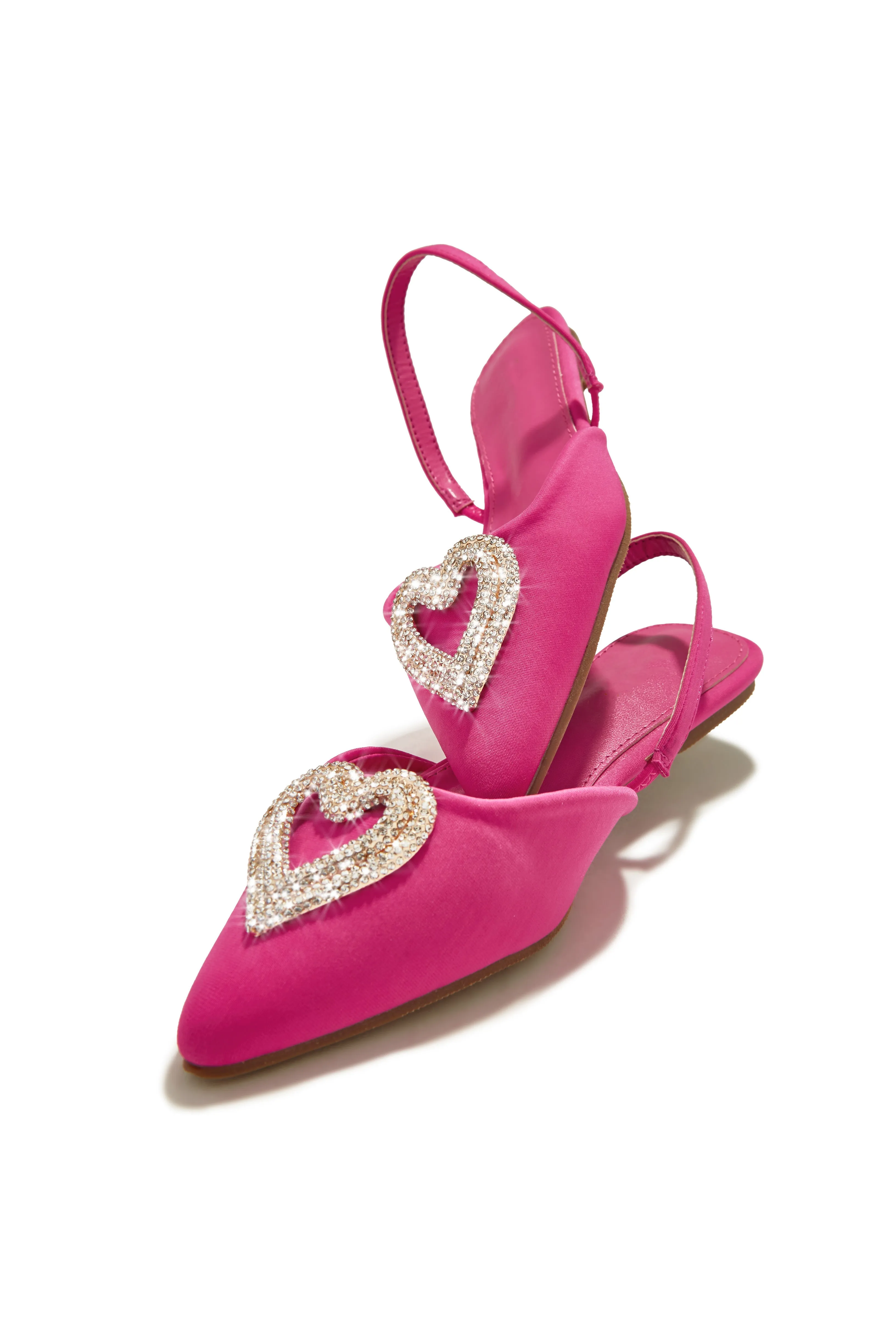 All Love Embellished Sling Back Flat - Pink