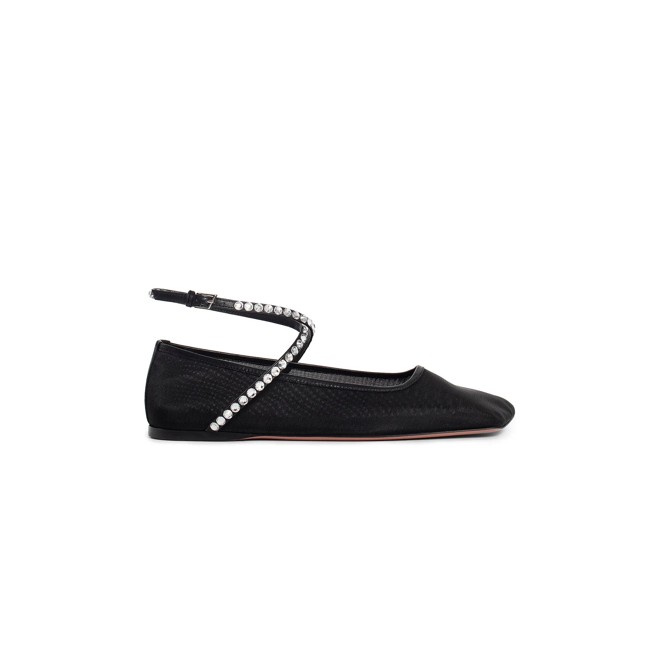 AMINA MUADDI WOMAN BLACK FLATS