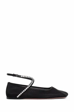 AMINA MUADDI WOMAN BLACK FLATS