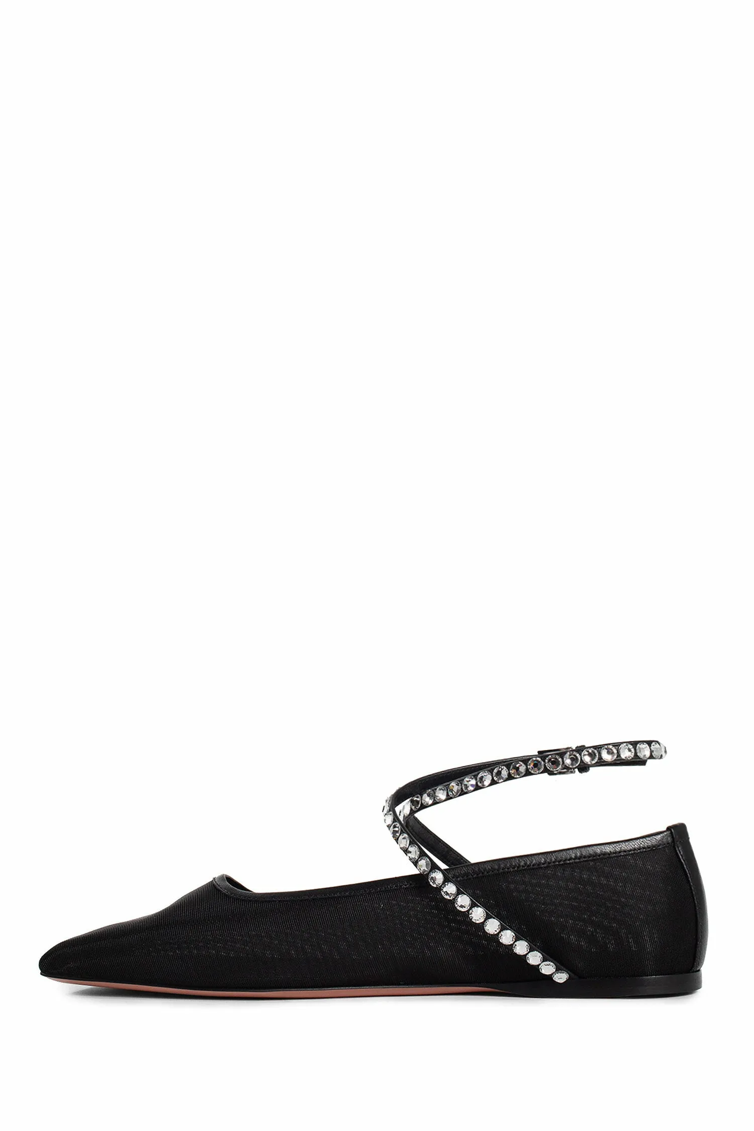 AMINA MUADDI WOMAN BLACK FLATS