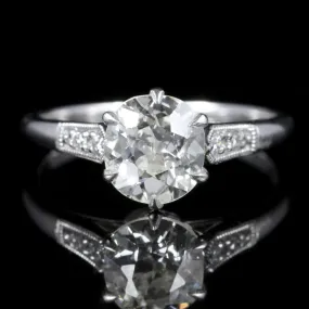 Antique Diamond Engagement Ring Solitare 1.50Ct Vvs1