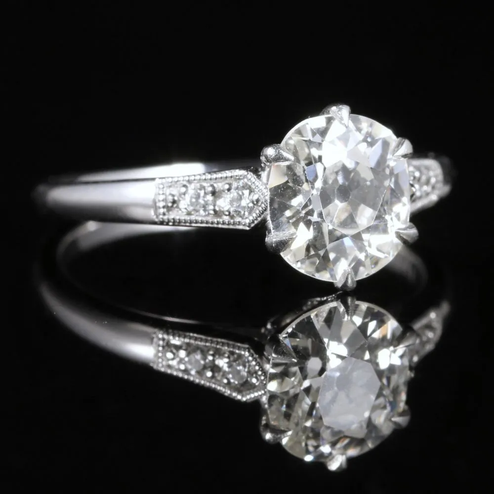 Antique Diamond Engagement Ring Solitare 1.50Ct Vvs1