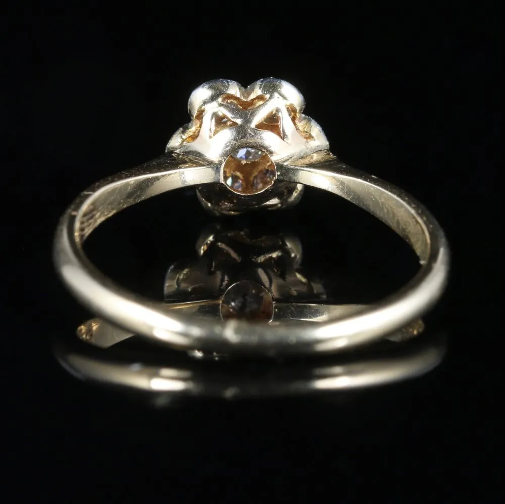 Antique Edwardian Diamond Cluster Ring Engagement Circa 1915