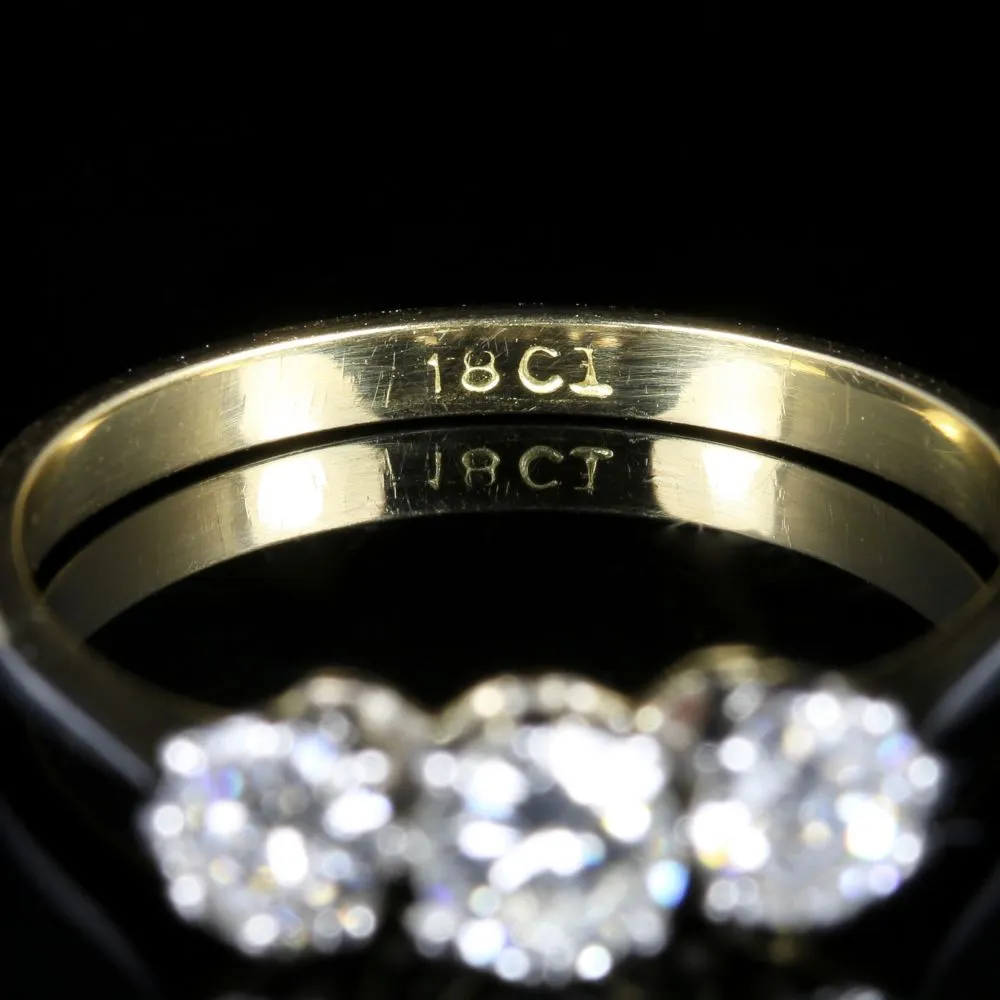 Antique Edwardian Diamond Ring Trilogy 18Ct Plat Circa 1915