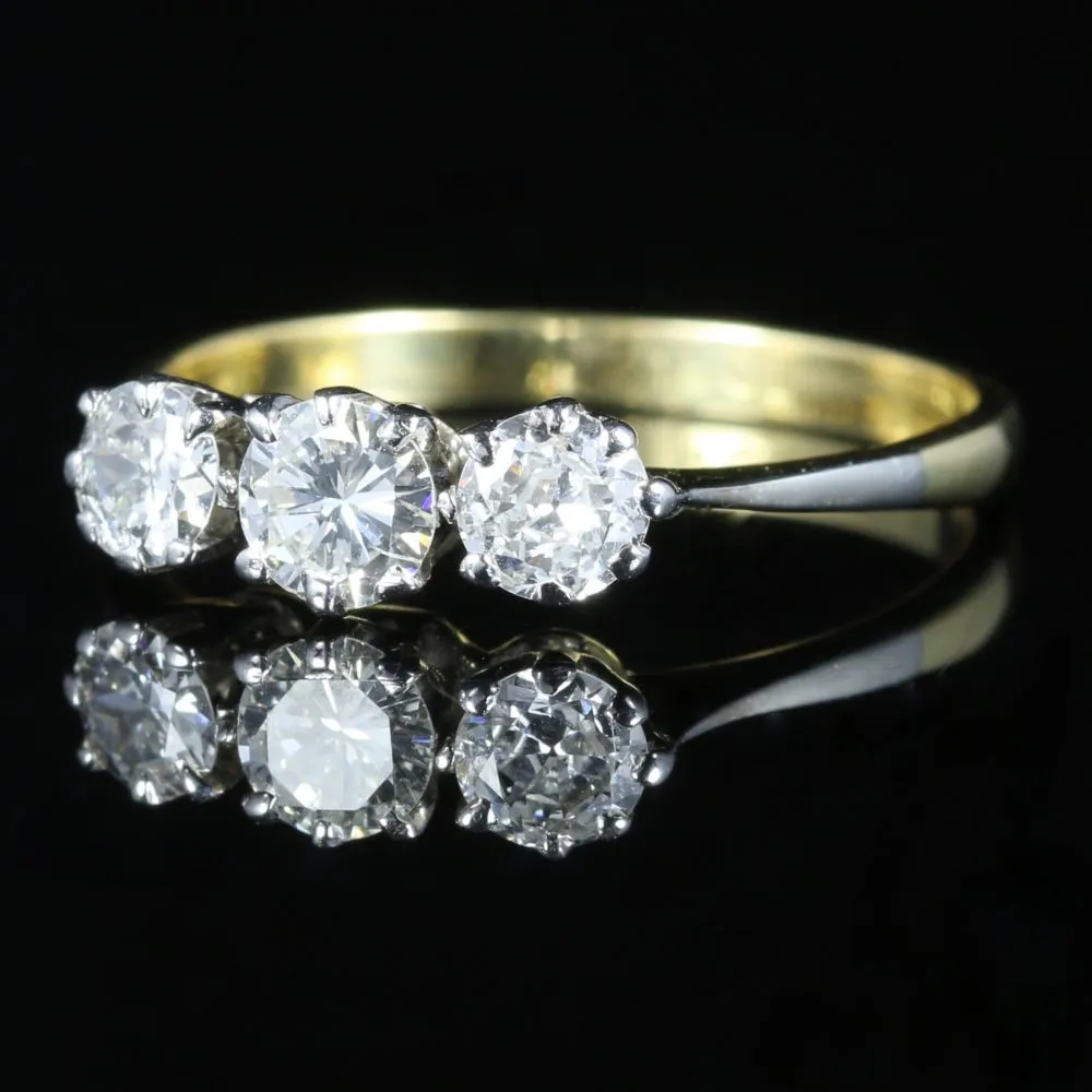 Antique Edwardian Diamond Ring Trilogy 18Ct Plat Circa 1915