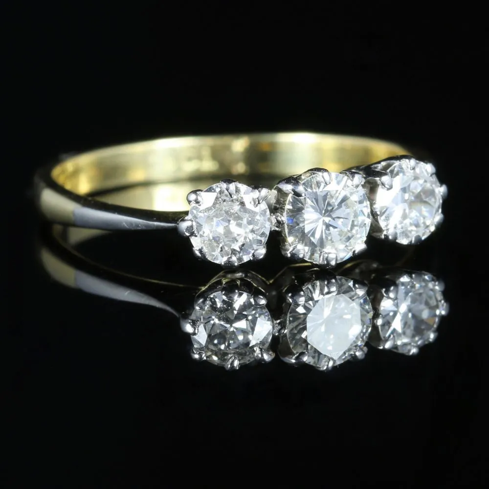 Antique Edwardian Diamond Ring Trilogy 18Ct Plat Circa 1915