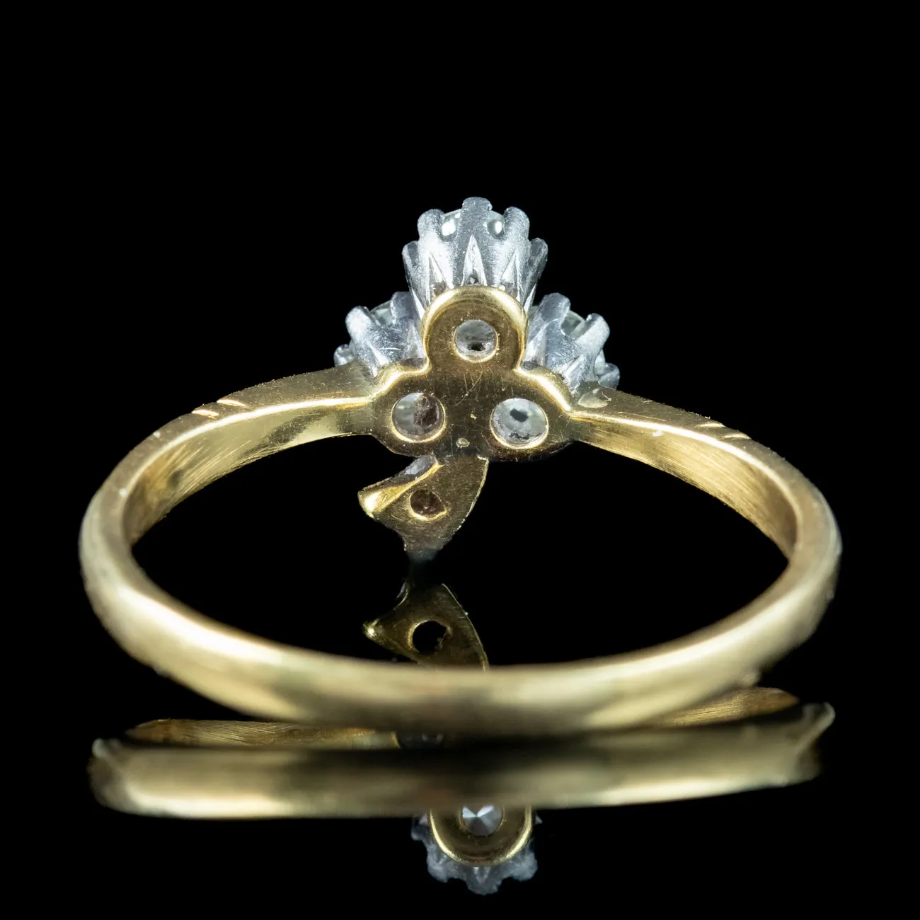 Antique Edwardian Diamond Trefoil Clover Ring 0.55ct Total