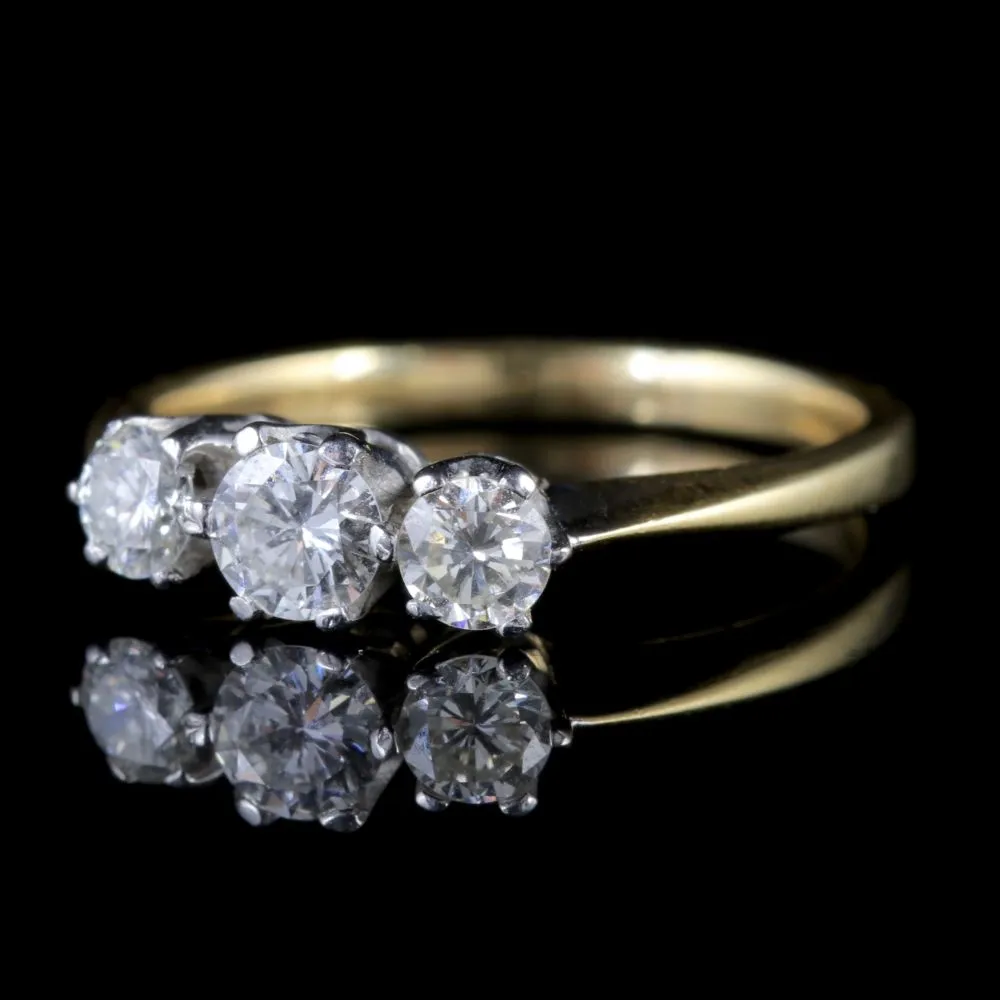 Antique Edwardian Diamond Trilogy Ring 18Ct Gold Circa 1910