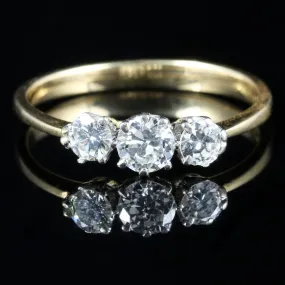 Antique Edwardian Diamond Trilogy Ring 18Ct Platinum Circa 1915