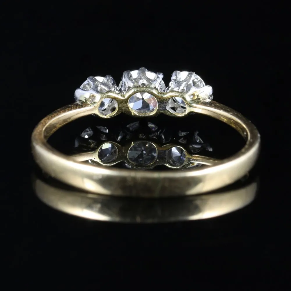 Antique Edwardian Diamond Trilogy Ring 18Ct Platinum Circa 1915