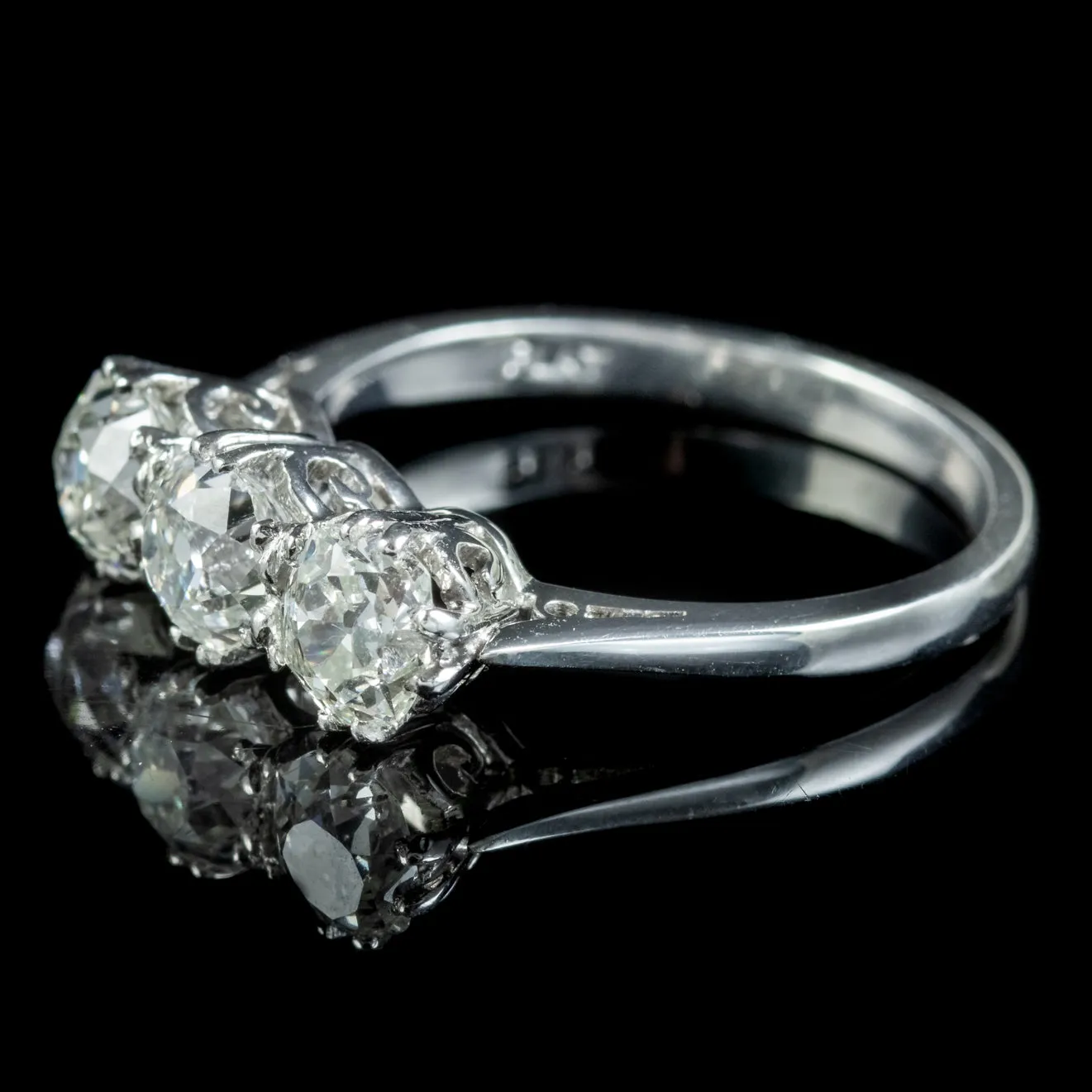 Antique Edwardian Diamond Trilogy Ring 2.10ct Of Diamond Circa 1905