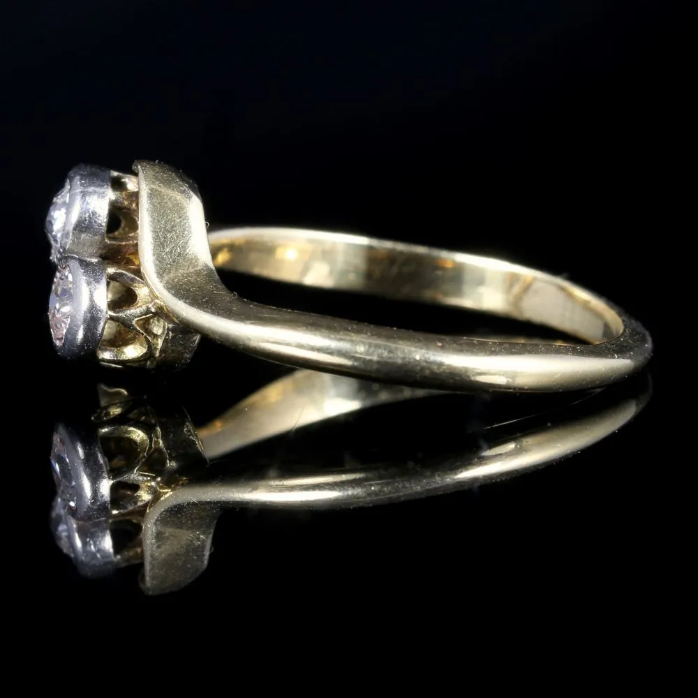 Antique Edwardian Diamond Twist Ring Circa 1915 18Ct Gold