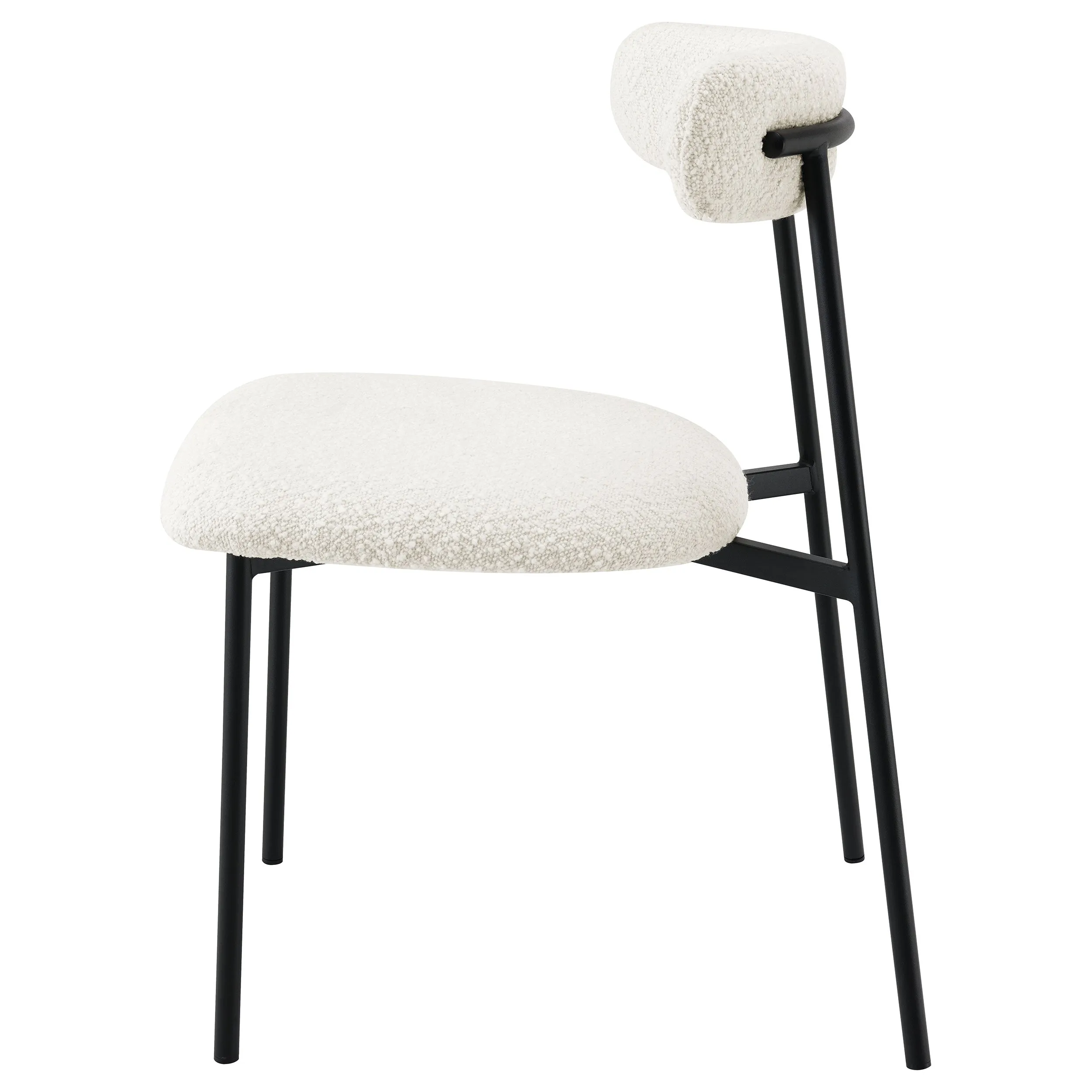 Anzio Boucle Upholstered Dining Side Chair White (Set of 2)