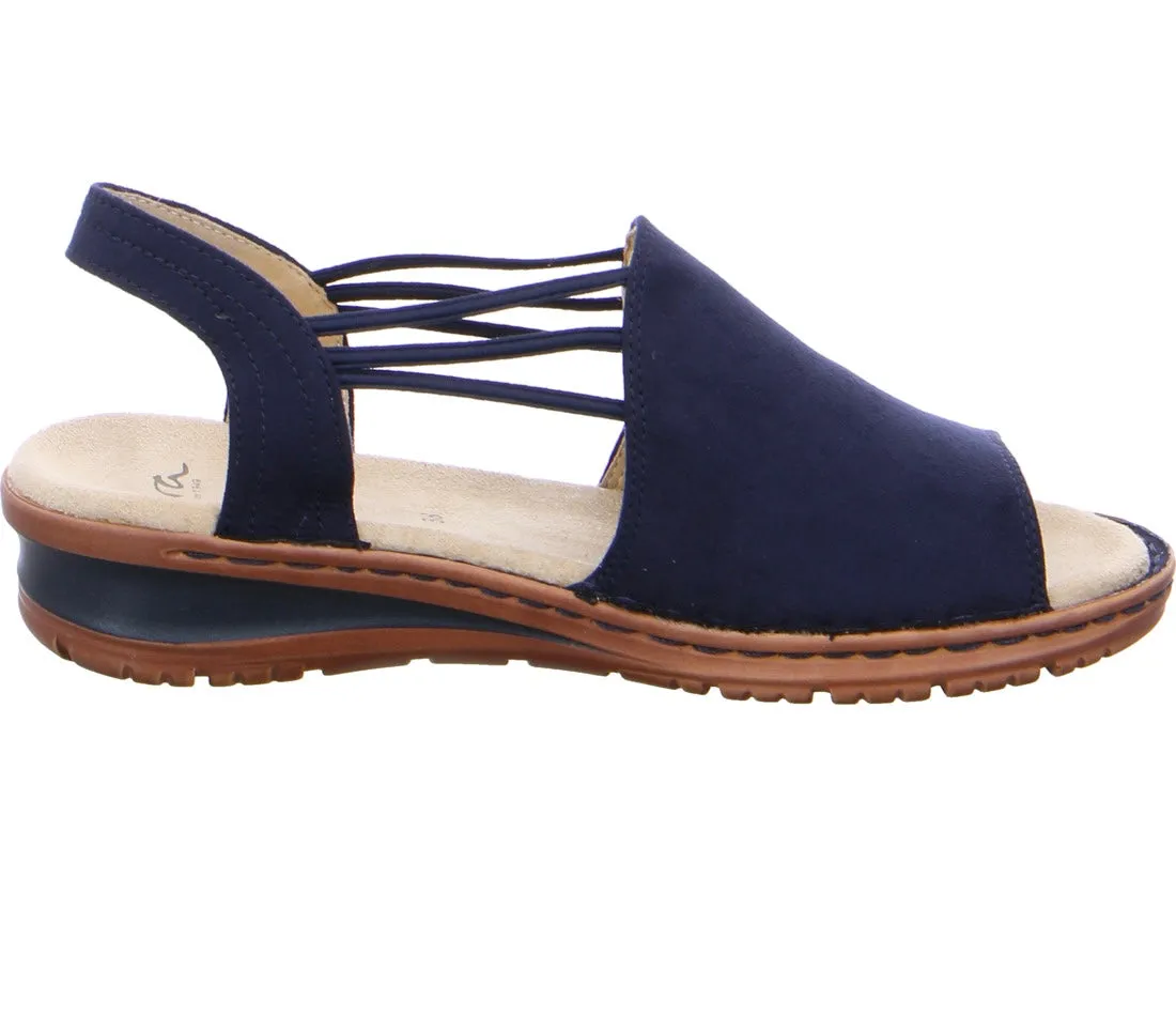 Ara Ladies Hawaii Peep Toe Sandal Navy