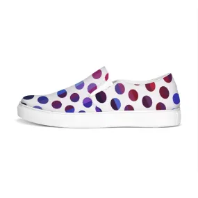 Athletic Sneakers, Low Cut Polka Dot Canvas Slip-On Sports Shoes