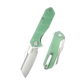 Atlas Liner Lock Folding Knife Jade G10 Handle 3.31 Satin 14C28N KU328I