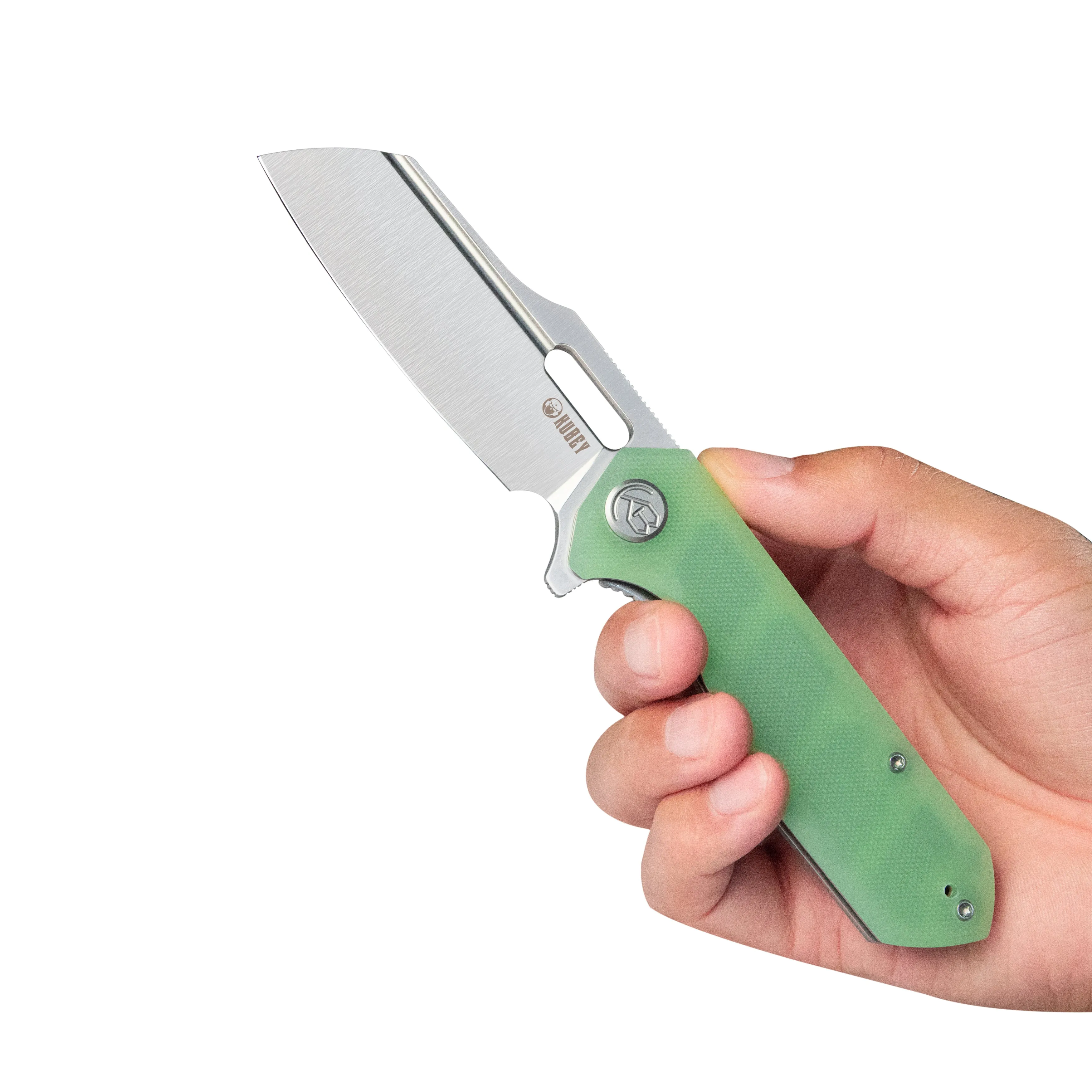 Atlas Liner Lock Folding Knife Jade G10 Handle 3.31 Satin 14C28N KU328I