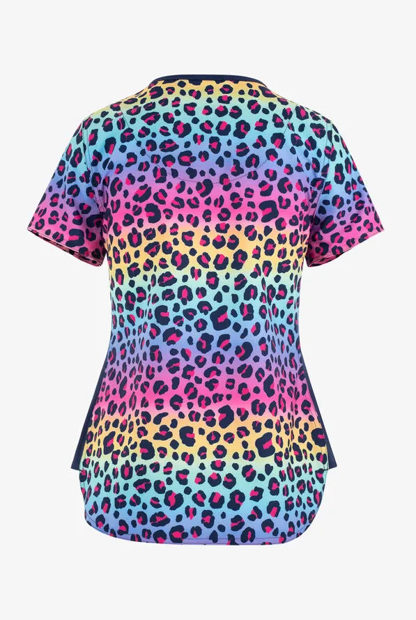 Ava Therese Women's Animal Motion Print Scrub Top