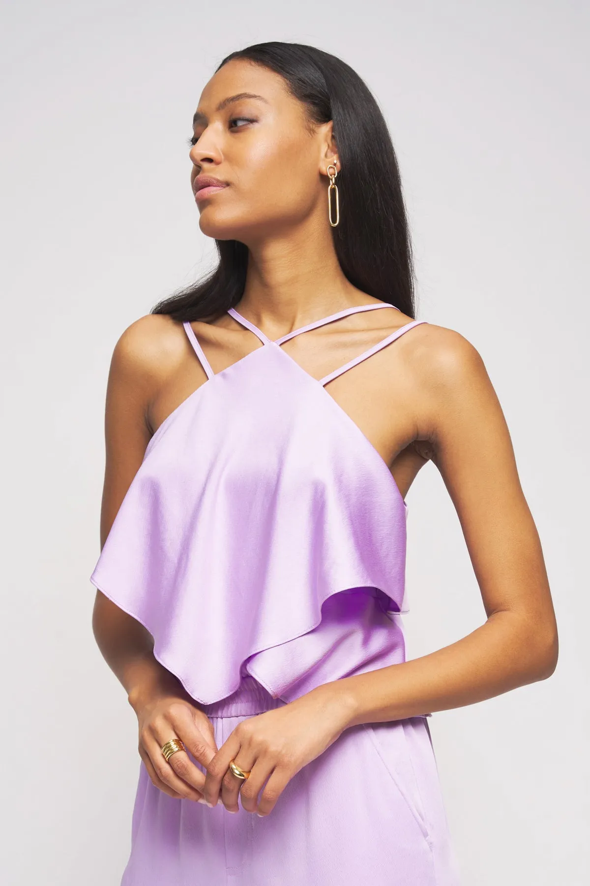 Bailey 44 Kiera Halter Petal Top in Lilac