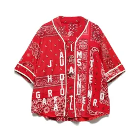 BANDANA BASEBALL SHIRT RED 【size2】