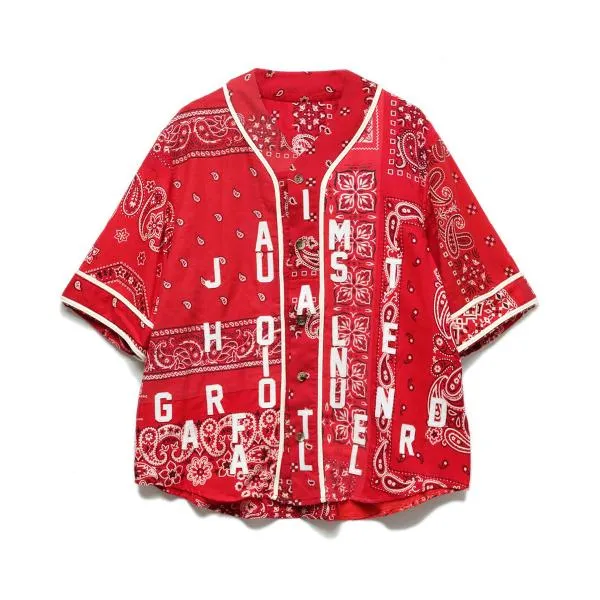 BANDANA BASEBALL SHIRT RED 【size2】