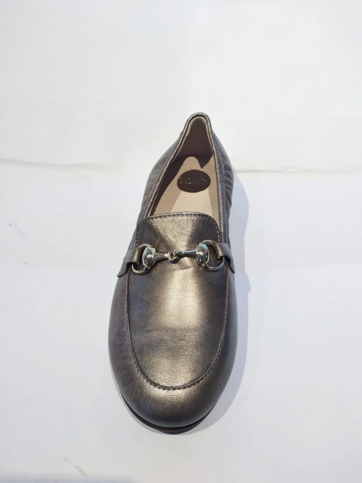 Beberlis Siria Taupe Leather Buckle Slip On Loafers