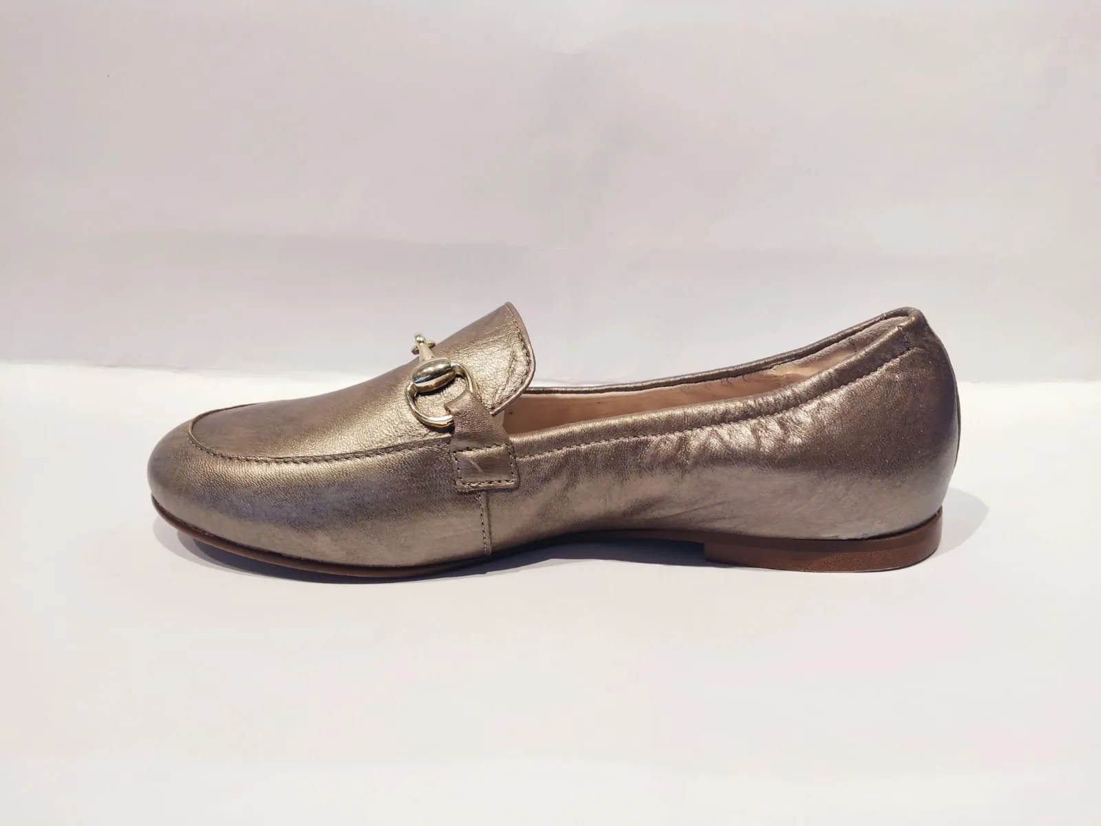 Beberlis Siria Taupe Leather Buckle Slip On Loafers