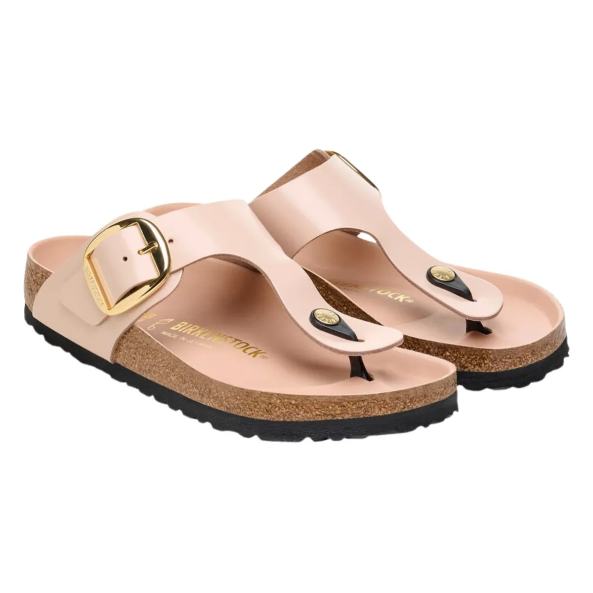 Birkenstock Women's Gizeh Big Buckle High Shine New Beige Leather