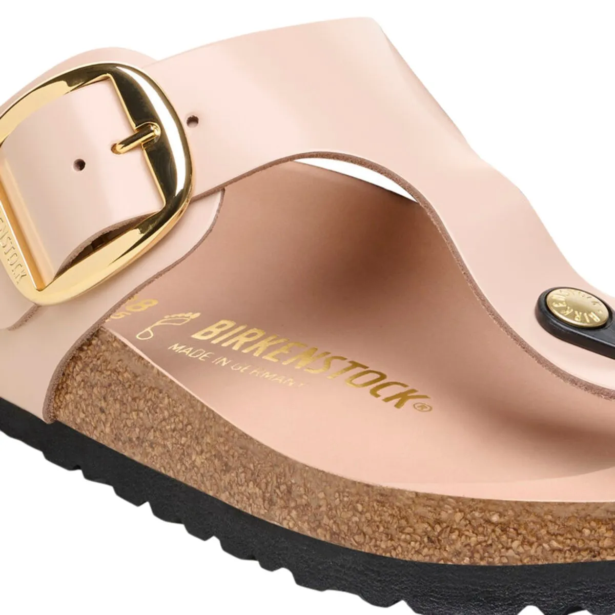 Birkenstock Women's Gizeh Big Buckle High Shine New Beige Leather