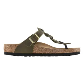 Birkenstock Women's Gizeh Braided Olive Green Oiled Leather