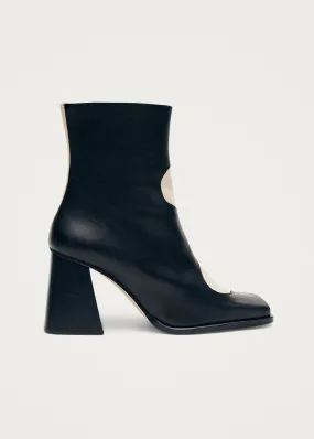 Blair Bicolor Black Cream Ankle Boots