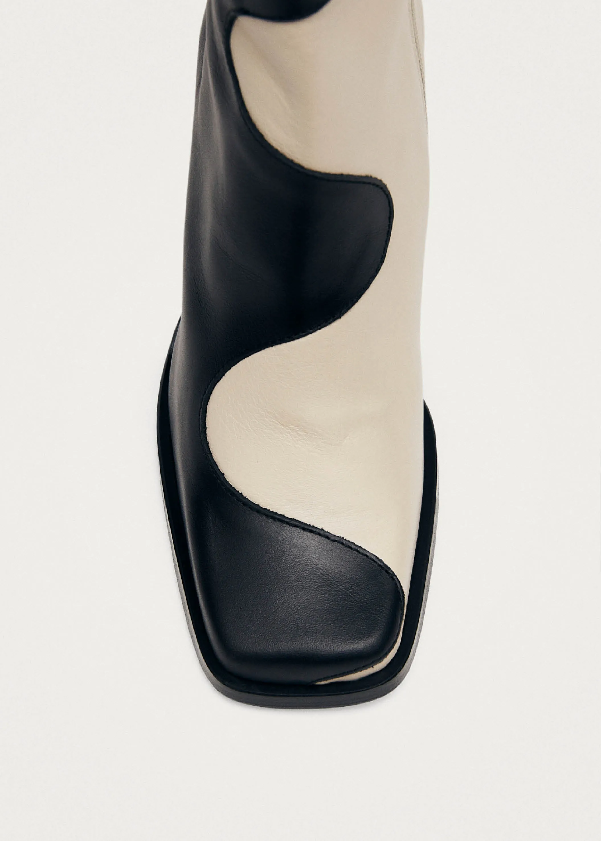 Blair Bicolor Black Cream Ankle Boots