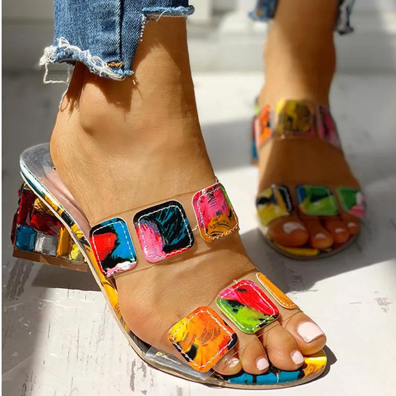 Bohemian Summer Crystal Square Heeled Sandal