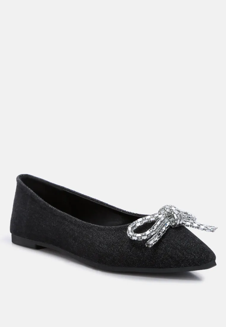 Bow Detail Ballet Flats By Ruw