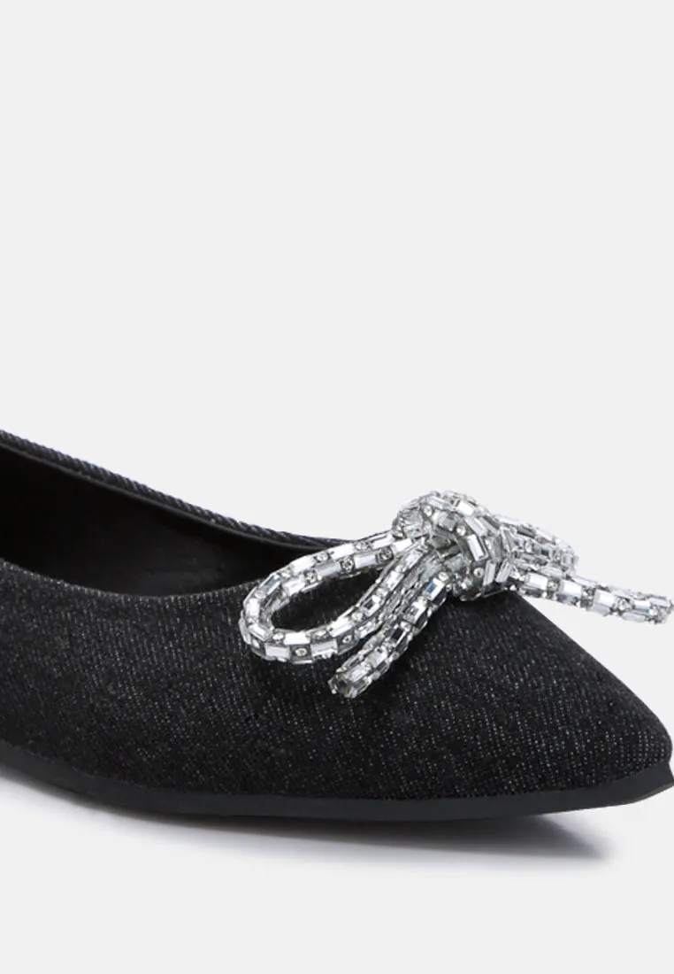 Bow Detail Ballet Flats By Ruw