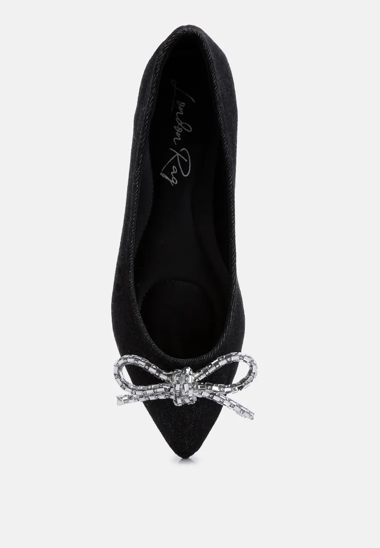 Bow Detail Ballet Flats By Ruw