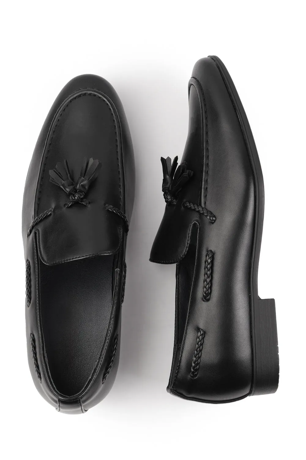 BRADLEY SLIP ON BRAIDED LOAFERS IN BLACK