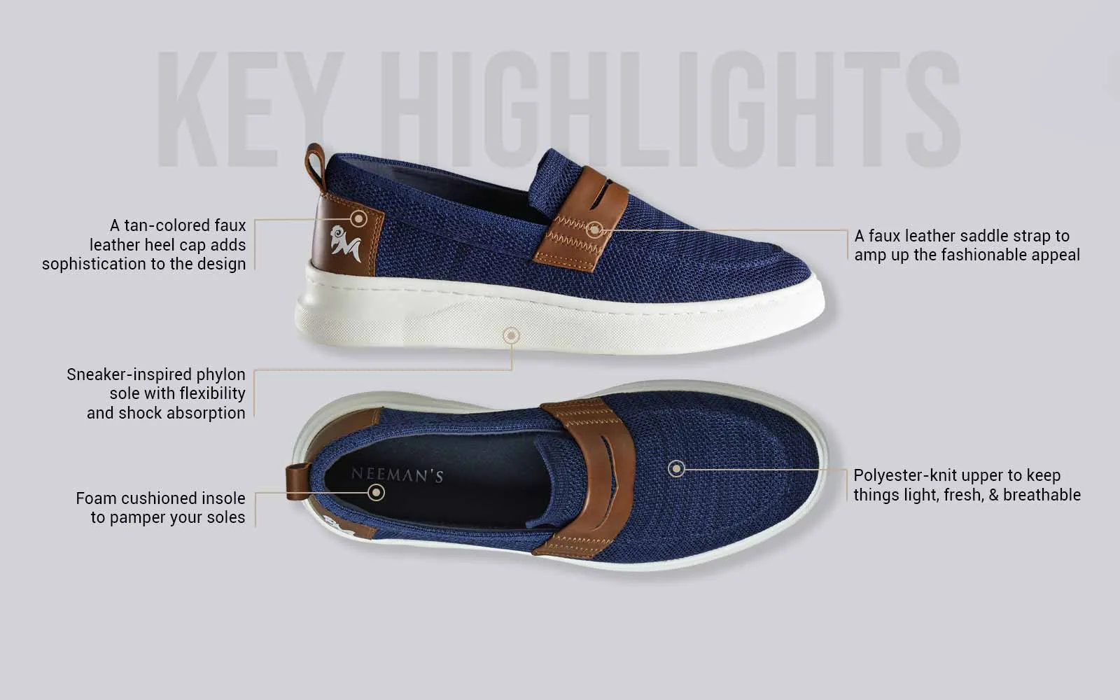 Brunch Loafers : Navy/Tan