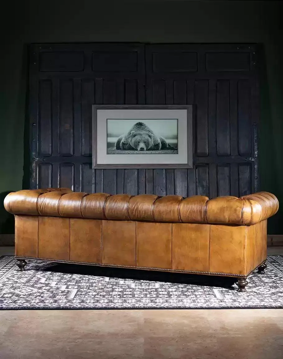 Burnished Leather Chesterfield Sofa