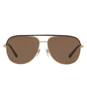 Bvlgari Men Brown Aviator Sunglasses