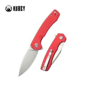 Calyce Liner Lock Flipper Folding Knife Red G10 Handle 3.27 Bead Blasted AUS-10 KU901J