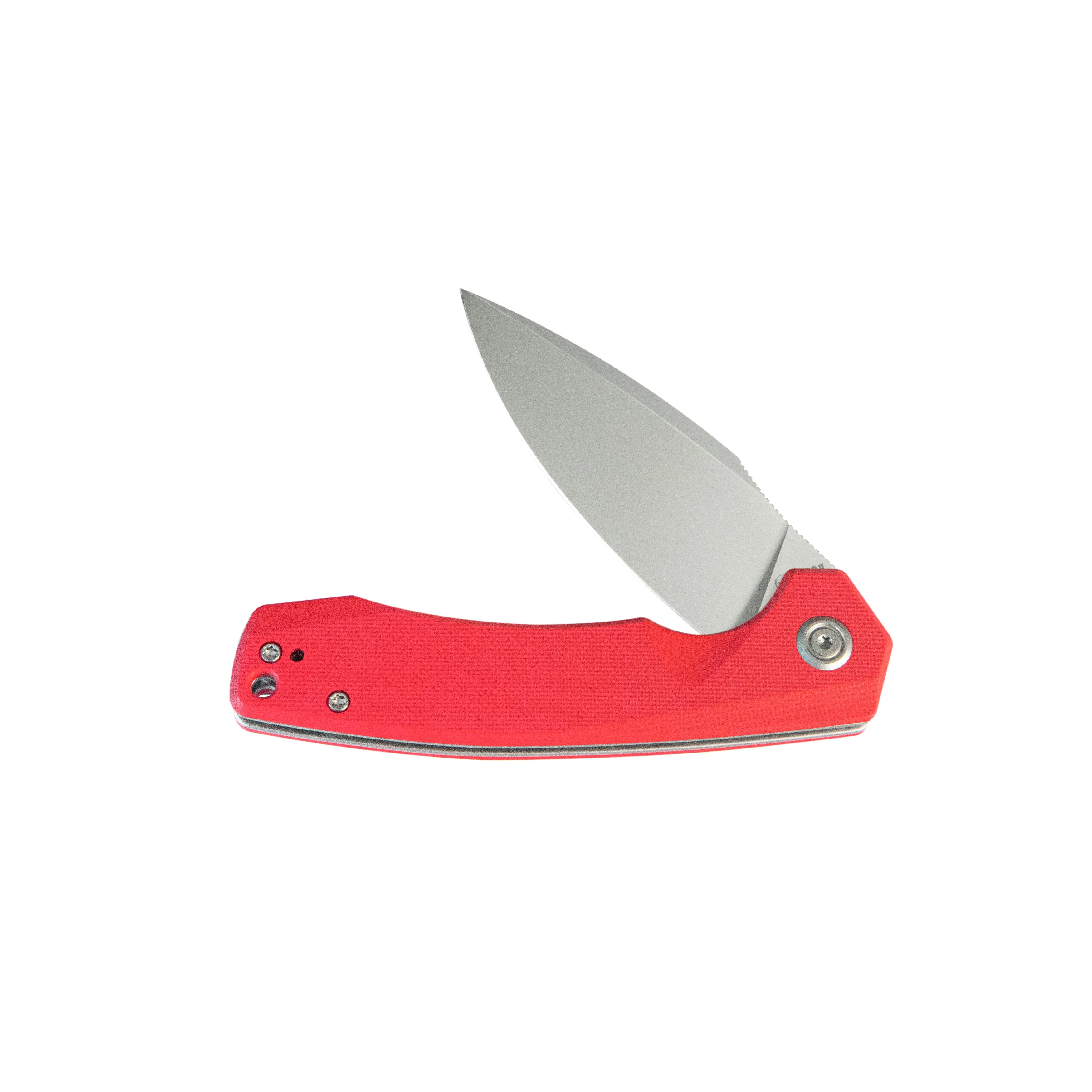 Calyce Liner Lock Flipper Folding Knife Red G10 Handle 3.27 Bead Blasted AUS-10 KU901J