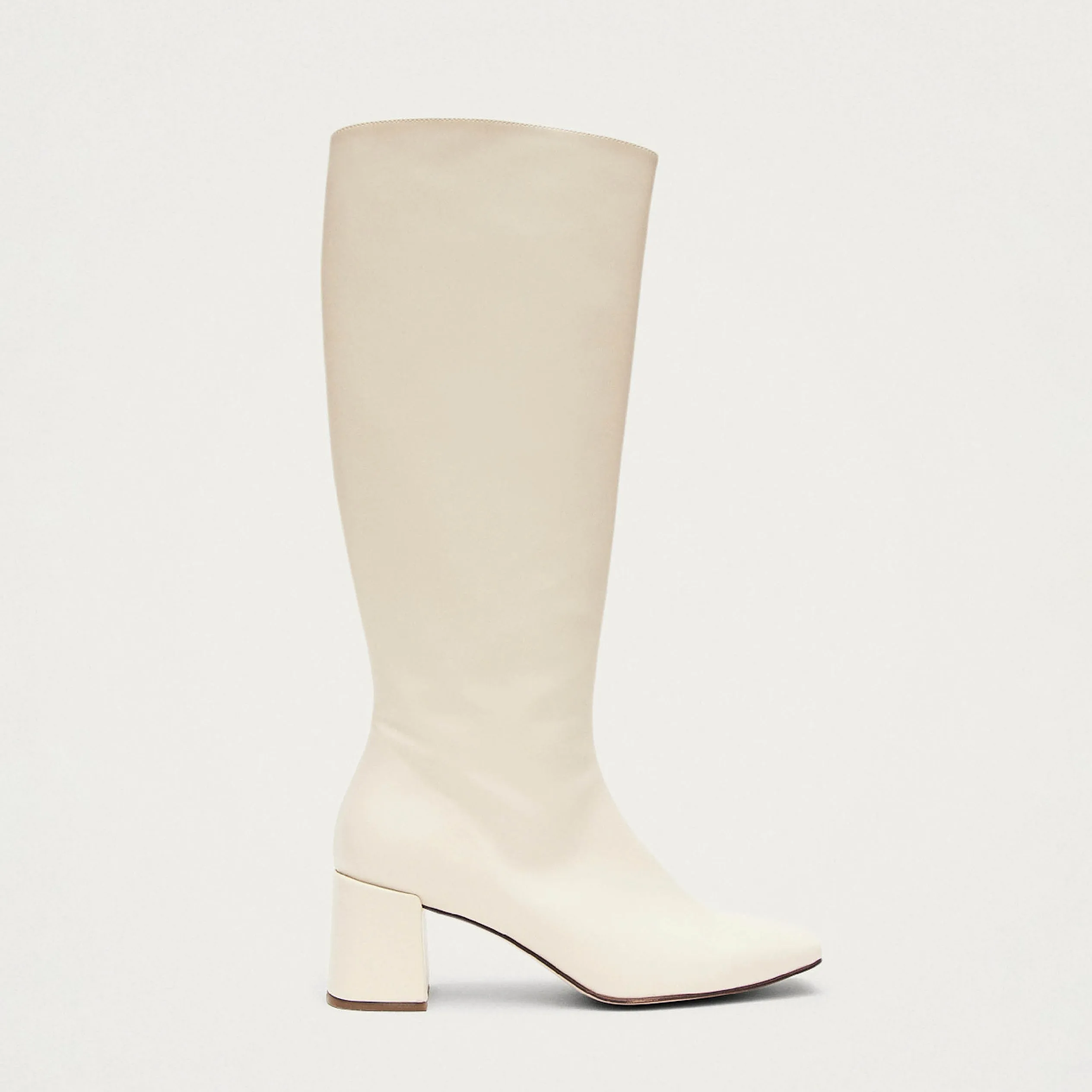 Chalk Warm White Vegan Leather Boots