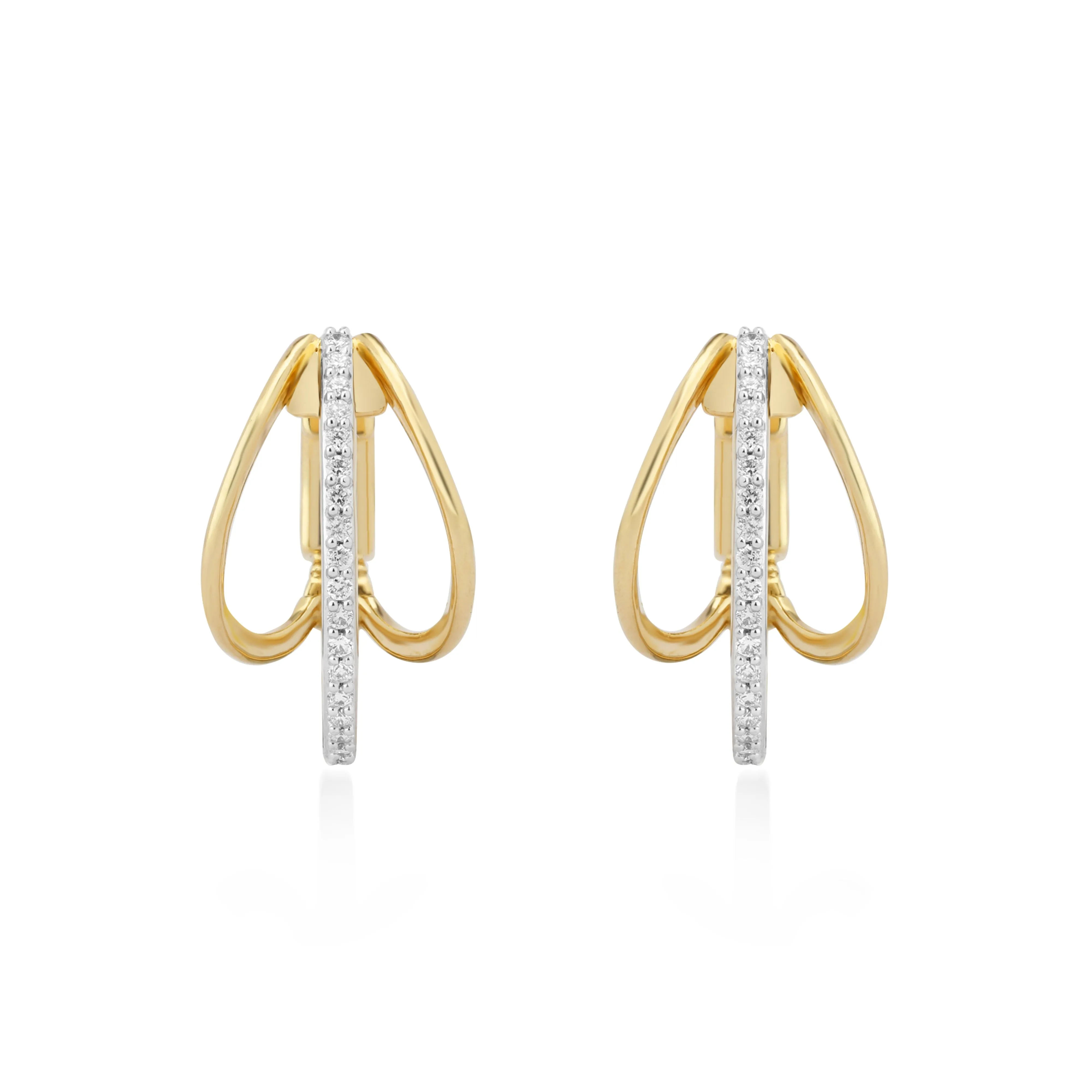 Circled Spheres Diamond Earrings